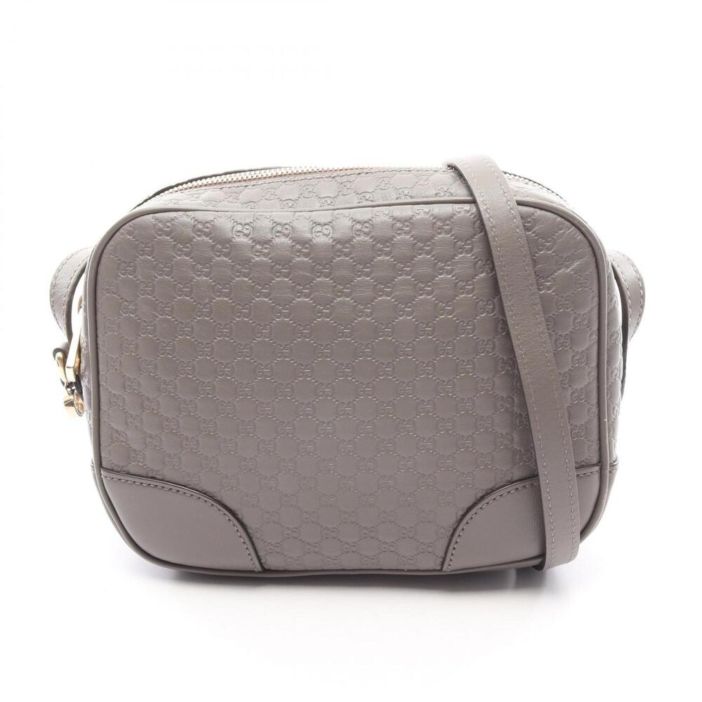 GUCCI Authentic Gray Leather Shoulder Bag - Picture 1 of 9
